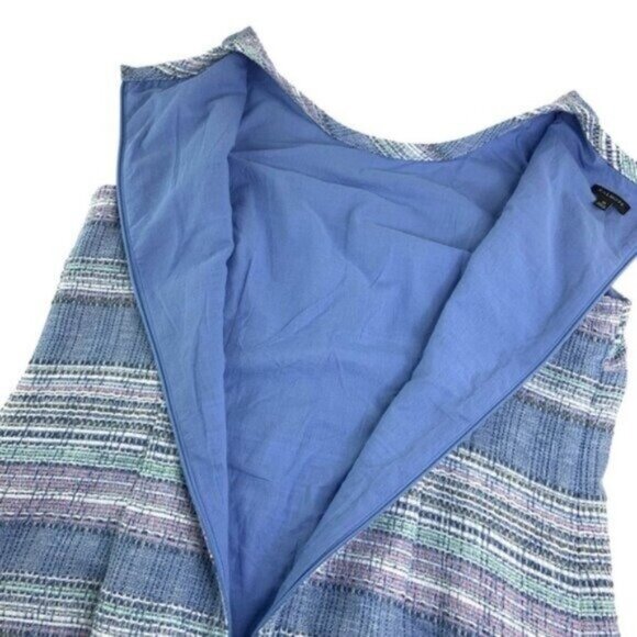 Talbots Blue Tweed Striped Sheath Dress - Picture 4 of 7